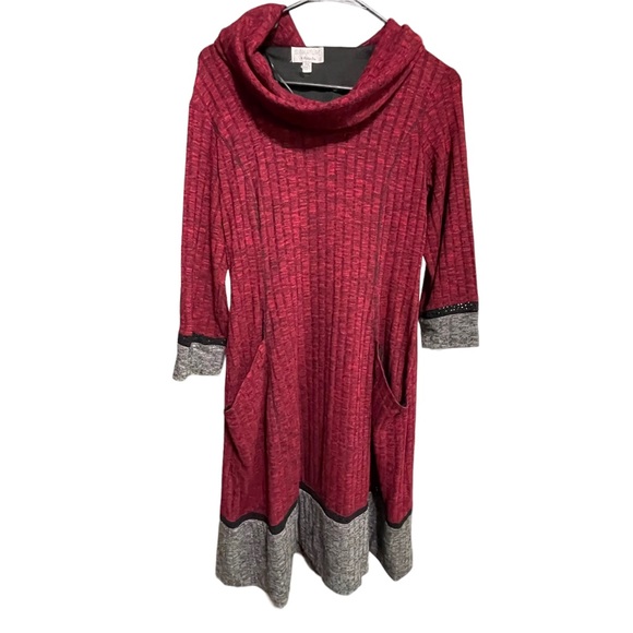 Signature by Robbie Bee cowl neck dress Size PM - Picture 2 of 13